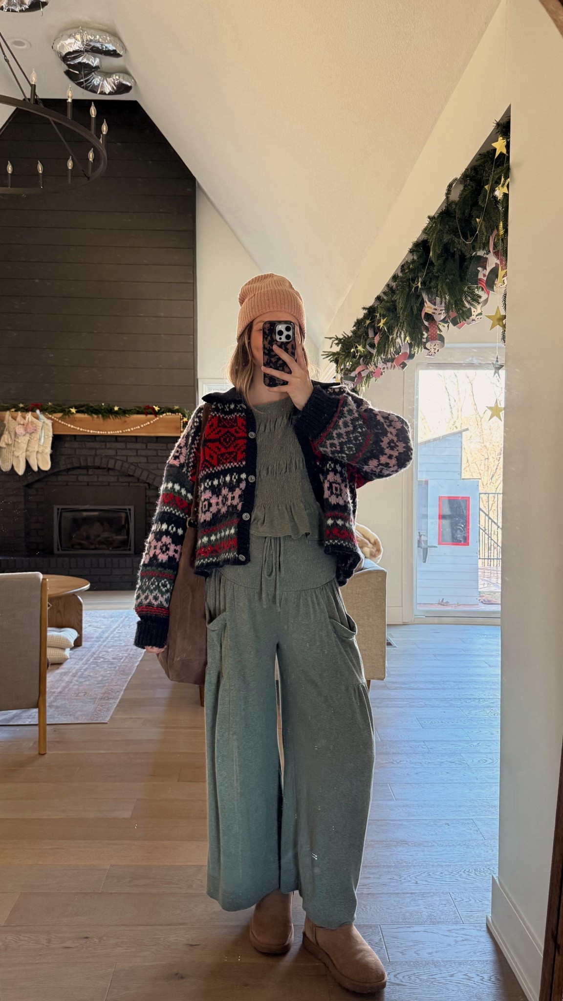 wearing xs in bump friendly set! also linked a look for less!  similar cardigans, exact one is free people last year (snowdrift cardigan) 

#LTKSeasonal #LTKBump #LTKHoliday