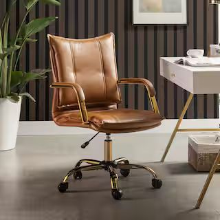 JAYDEN CREATION Patrizia Contemporary Task Chair Office Swivel Ergonomic Upholstered Chair with T... | The Home Depot