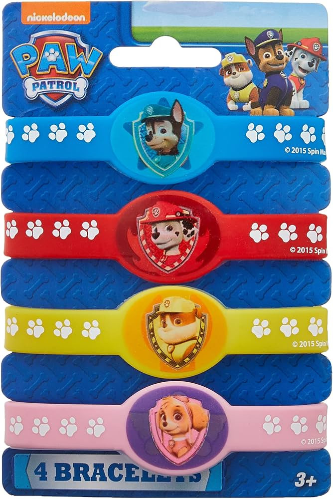 Assorted Colors Paw Patrol Stretchy Bracelets - 3.50" x 1.25" (Pack Of 4) - Durable Vinyl & Fun P... | Amazon (US)