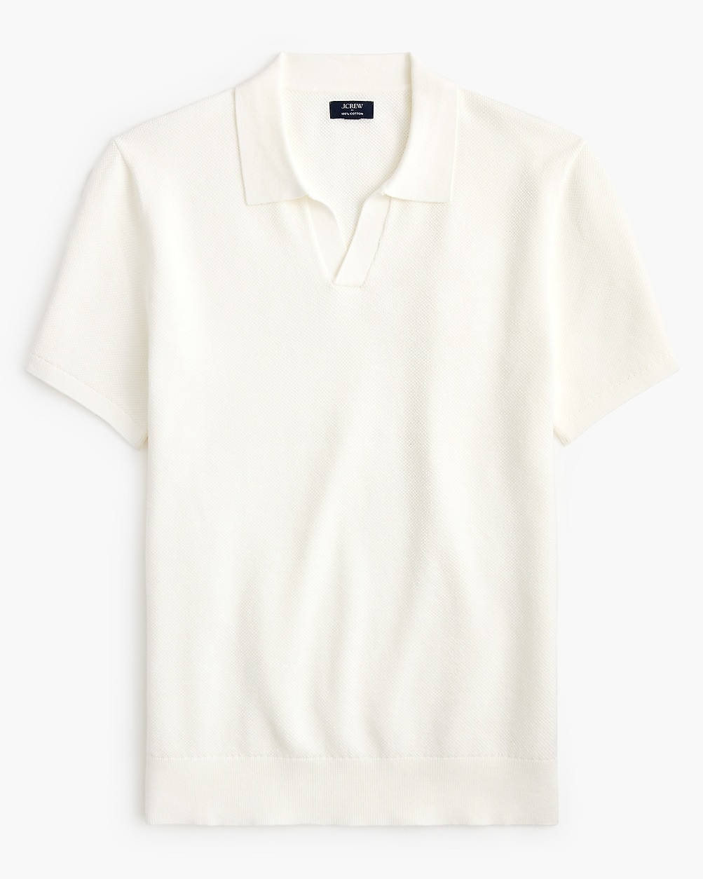 Cotton moss-stitch johnny-collar sweater-polo | J.Crew Factory