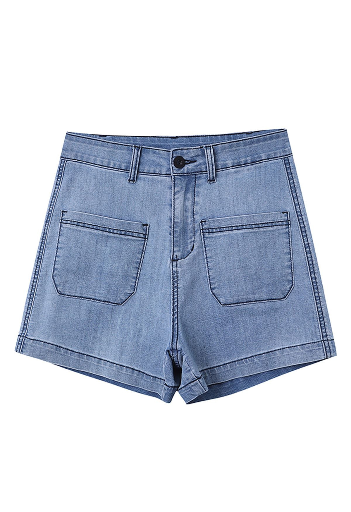Patch Pockets Denim Shorts | Chicwish