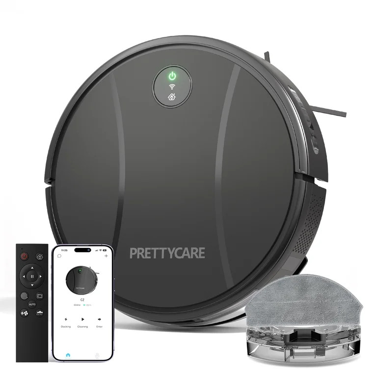 Prettycare Robot Vacuum and Mop Combo,2 in 1 Mopping Robot Vacuum Cleaner with 3000Pa Suction,Sli... | Walmart (US)