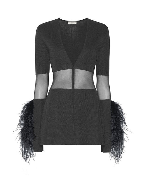 SHEER VISCOSE FEATHER BLAZER | LAPOINTE