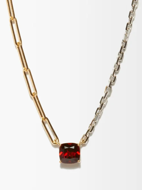 Yvonne Leon - Garnet & 18kt Gold Chain Necklace - Womens - Red Multi | Matches (US)