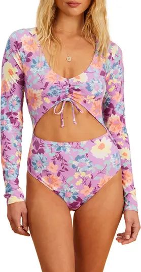 Halleys Garden Floral Print Long Sleeve One-Piece Swimsuit | Nordstrom