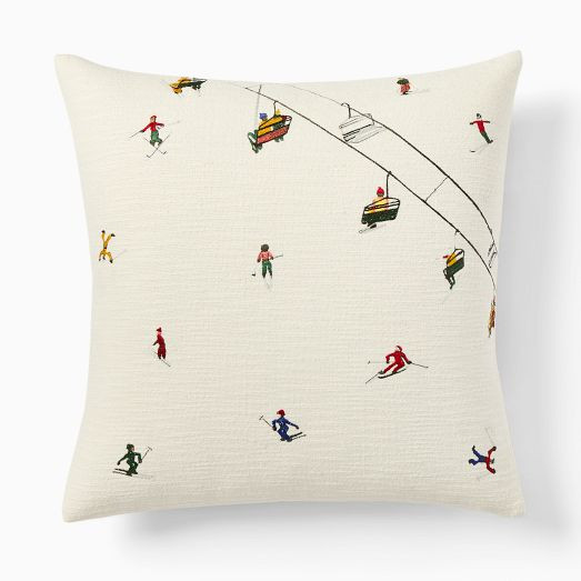 St. Jude Embroidered Skier Pillow Cover | West Elm (US)