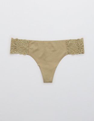 Aerie No Show Firework Lace Thong Underwear | American Eagle Outfitters (US & CA)