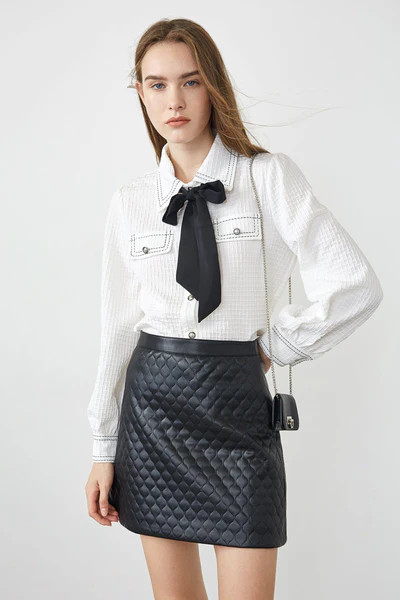 Hamilton White Lapel Collar Shirt | J.ING