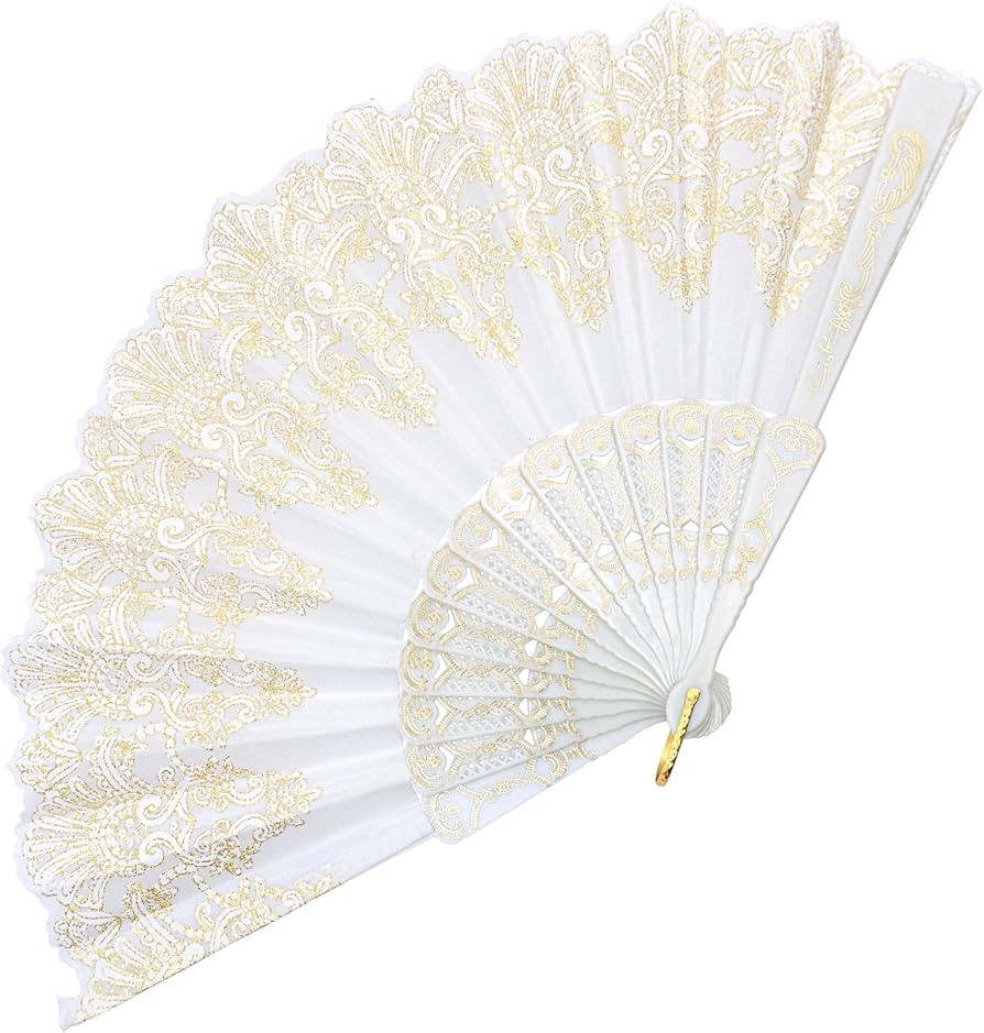 Handheld Chinese Folding Fan Hand Fans for Women Foldable Bulk for Party Wedding Church Dancing (... | Amazon (US)