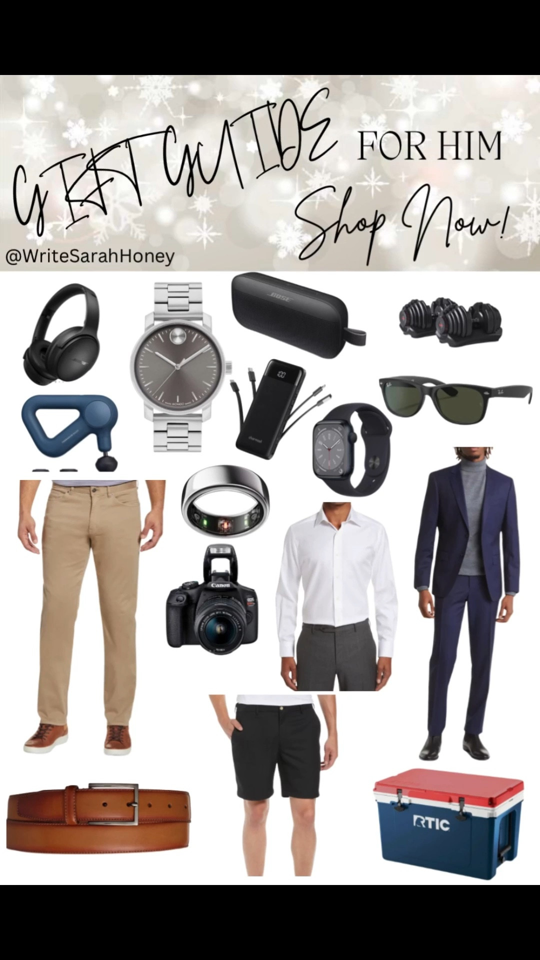 Give the Best Gifts This Season! Shop Our Holiday Gift Guide for Him Now! Follow & Like Write Sarah Honey! Shop Now! 
       #HolidayGiftGuide
	#PerfectGiftIdeas
	#GiftsForEveryone
	#HolidayShoppingMadeEasy
	#GiftInspiration
	#BestGifts2025
	#HolidayGifts
	#GiftingSeason
	#GiftGuide2025
	#ShopHolidayGifts
      #HolidayGiftIdeas
	#LastMinuteGifts
	#HolidayGiftsForAll
	#GiftGivingMadeEasy
	#UniqueHolidayGifts

#LTKSaleAlert #LTKMens #LTKGiftGuide
