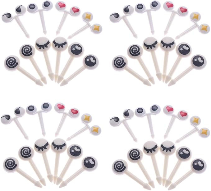 RAYNAG 40-Piece Kids Bento Box Food Picks Mini Cute Cartoon Plastic Fruit Toothpicks, Adorable Ey... | Amazon (US)