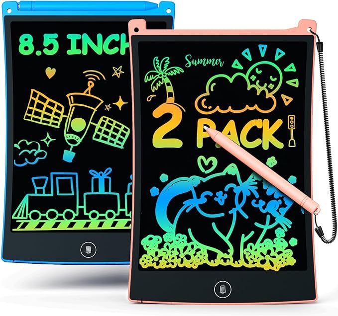 bravokids 2 Pack LCD Writing Tablet with Stylus, 8.5 inch Colorful Doodle Board Drawing Pad for K... | Amazon (US)