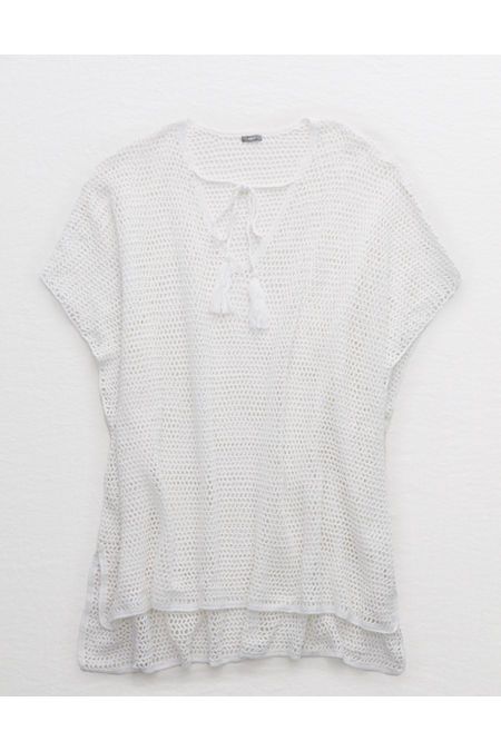 Aerie Crochet Cover Up Women's White X-Small/Small | American Eagle Outfitters (US & CA)