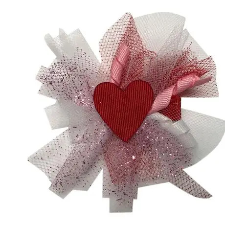 Bows for Belles Heart Puff Hair Clip - Red | JoJo Mommy