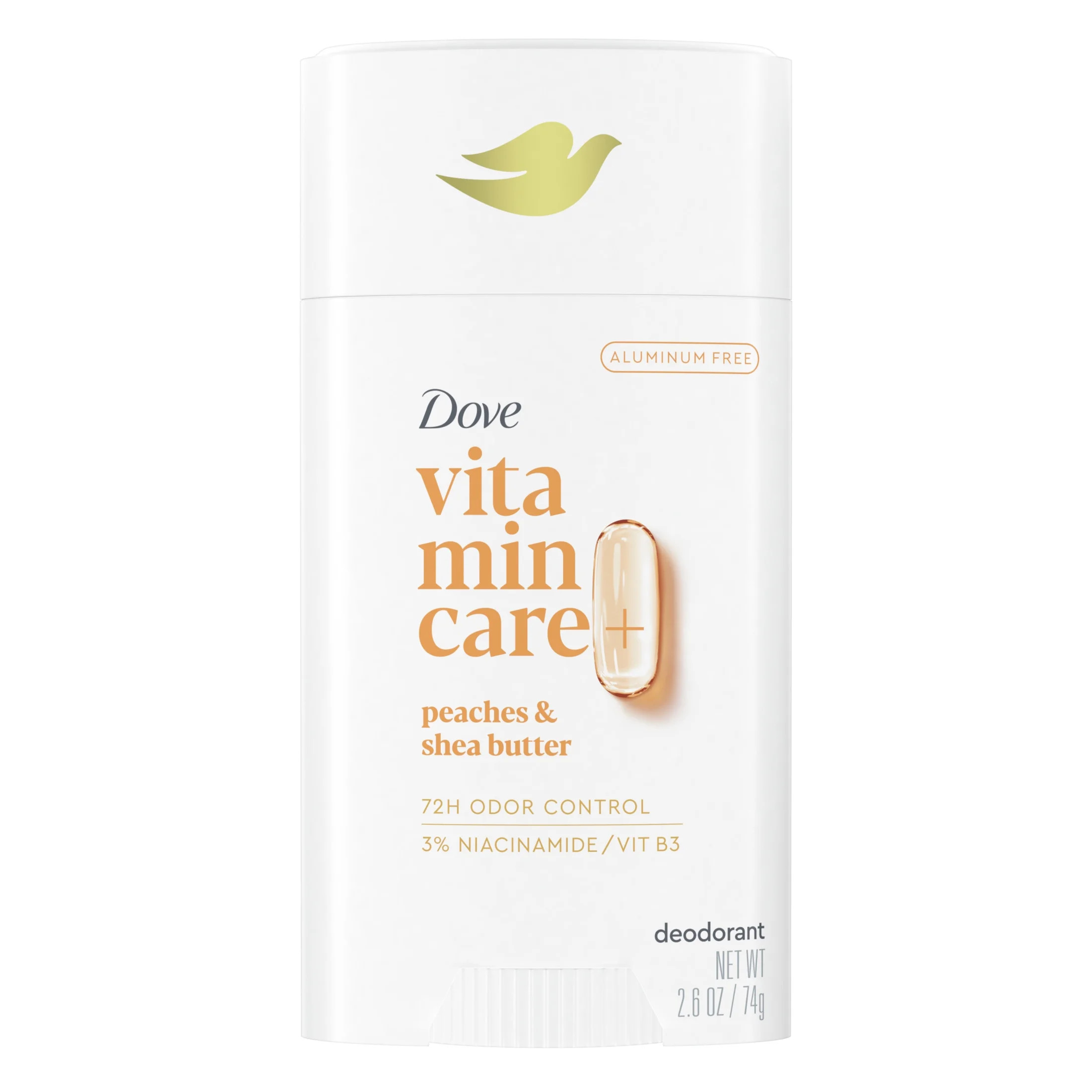 Dove VitaminCare+ Aluminum Free Deodorant Stick for Women Peaches & Shea Butter, 2.6 oz | Walmart (US)