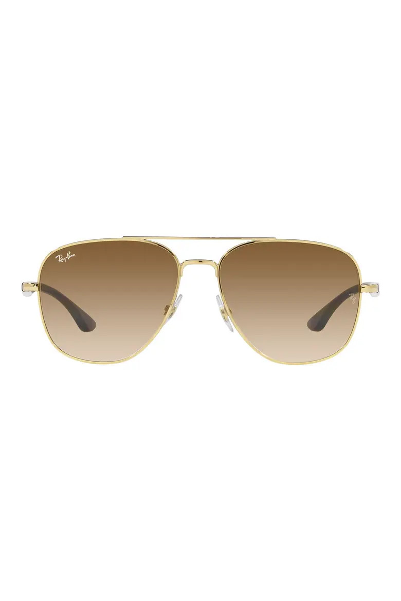 Ray-Ban 56mm Gradient Square Sunglasses in Arista/Clear Gradient Brown at Nordstrom | Nordstrom