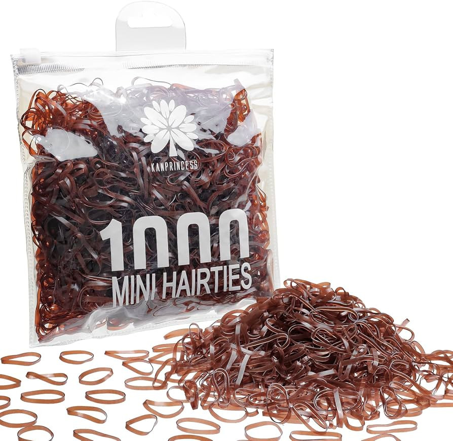 1000pcs Brown Mini Rubber Bands, Soft Small Hair Ties for Kids Toddlers Girls, Elastic Ponytail A... | Amazon (US)