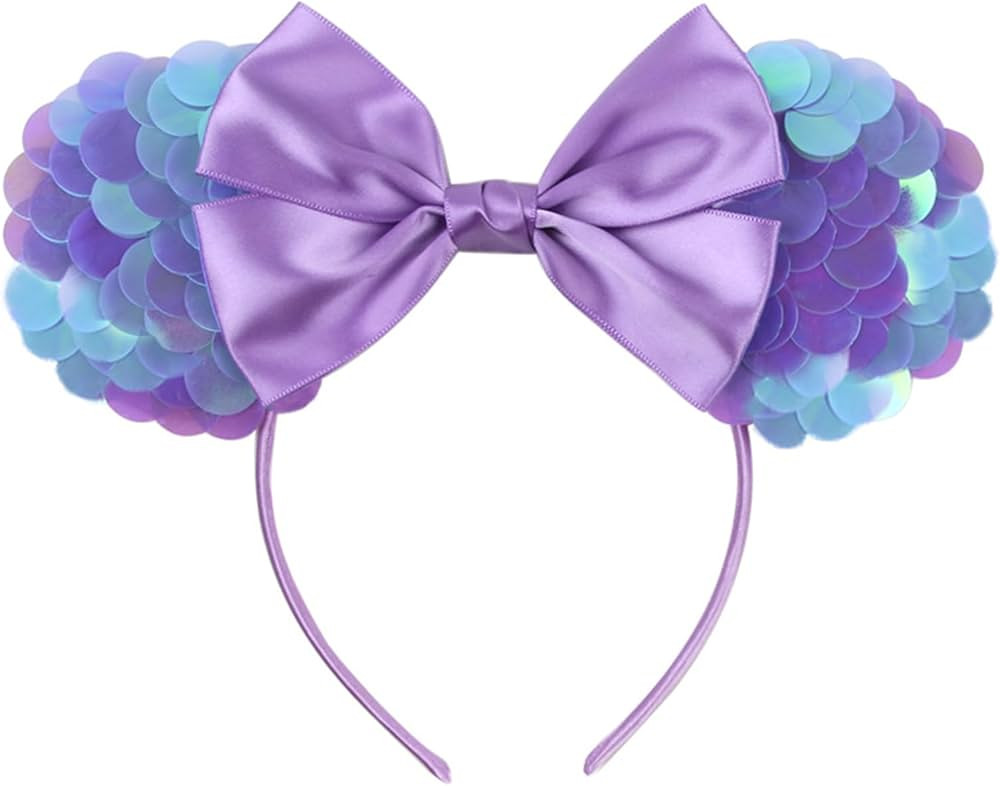 MADO purple mermaid mouse ears headband for women adults kids girls,Princess Park mini ears headb... | Amazon (US)