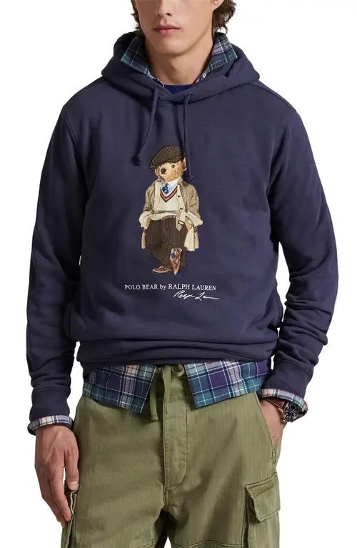 Polo Ralph Lauren Polo Bear Hoodie in Fa25 Faded Blue Hrtg Bear at Nordstrom, Size Large | Nordstrom