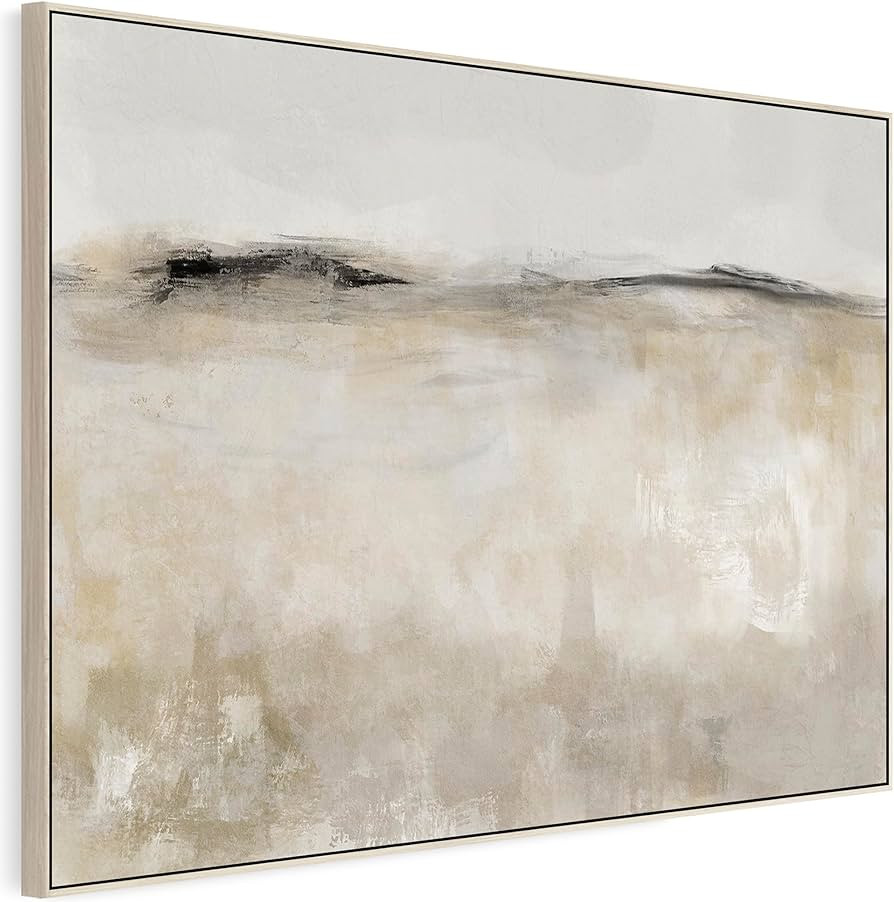 Wallfillers Neutral Framed Canvas Wall Art Prints for Living Room - Beige - 2084 (123cm x 82cm) | Amazon (UK)