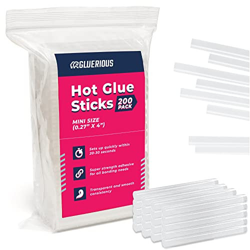 Mini Hot Glue Gun Sticks (Bulk Pack of 200) - 4" Length, 0.27" Diameter - Multi-Purpose for DIY Art, Crafts, Home Decoration, Sealing, and Repairing - Compatible with Most Glue Guns | Amazon (US)