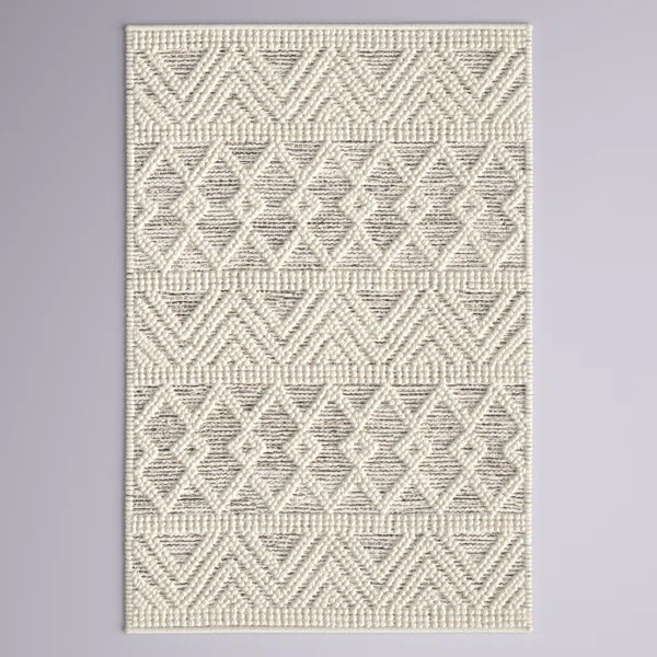 Ganta Moroccan Handmade Flatweave Wool Charcoal/Cream Area Rug | Wayfair North America