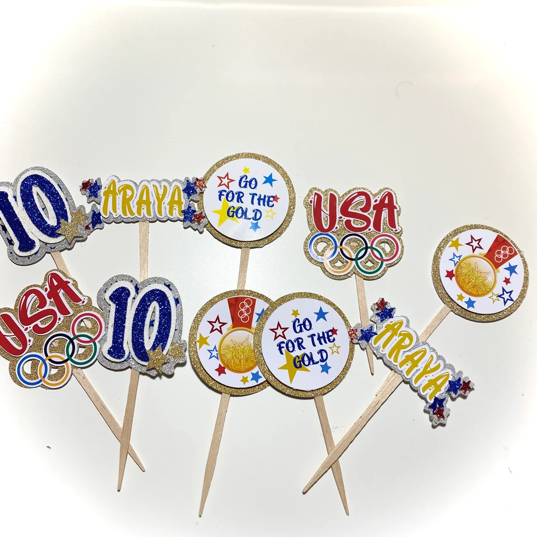 Olympic Cupcake Toppers, Team USA Cupcake Toppers, Go for the Gold Cupcake Toppers, Patriotic Top... | Etsy (US)