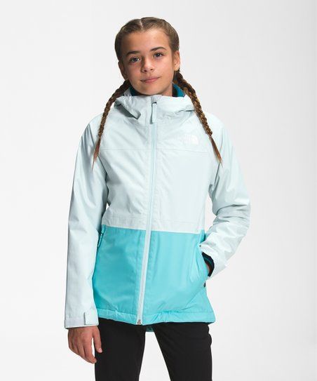 Ice Blue & Aqua Color Block Vortex TriClimate Jacket - Girls | Zulily
