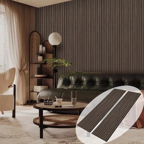 ARMURO Wood Panels for Wall 2 PCS - Extra-Long Wood Slat Wall Panel - DIY Acoustic & Soundproof Wood Wall Panels - 3d Wall Panels Peel and Stick Noise Reducing Feature Wall - (Black 11.8" W x 94.5" L) | Amazon (US)