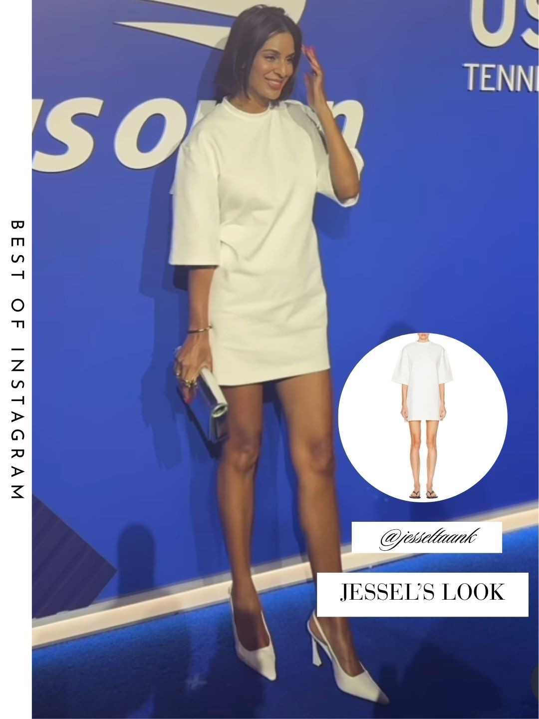 Jessel Taank’s White Cutout Back Mini Dress 📸 =@jesseltaank