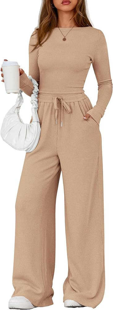 PRETTYGARDEN Matching Sets Women Clothing 2025 Fall Fashion Travel 2 Piece Lounge Sets Long Sleev... | Amazon (US)