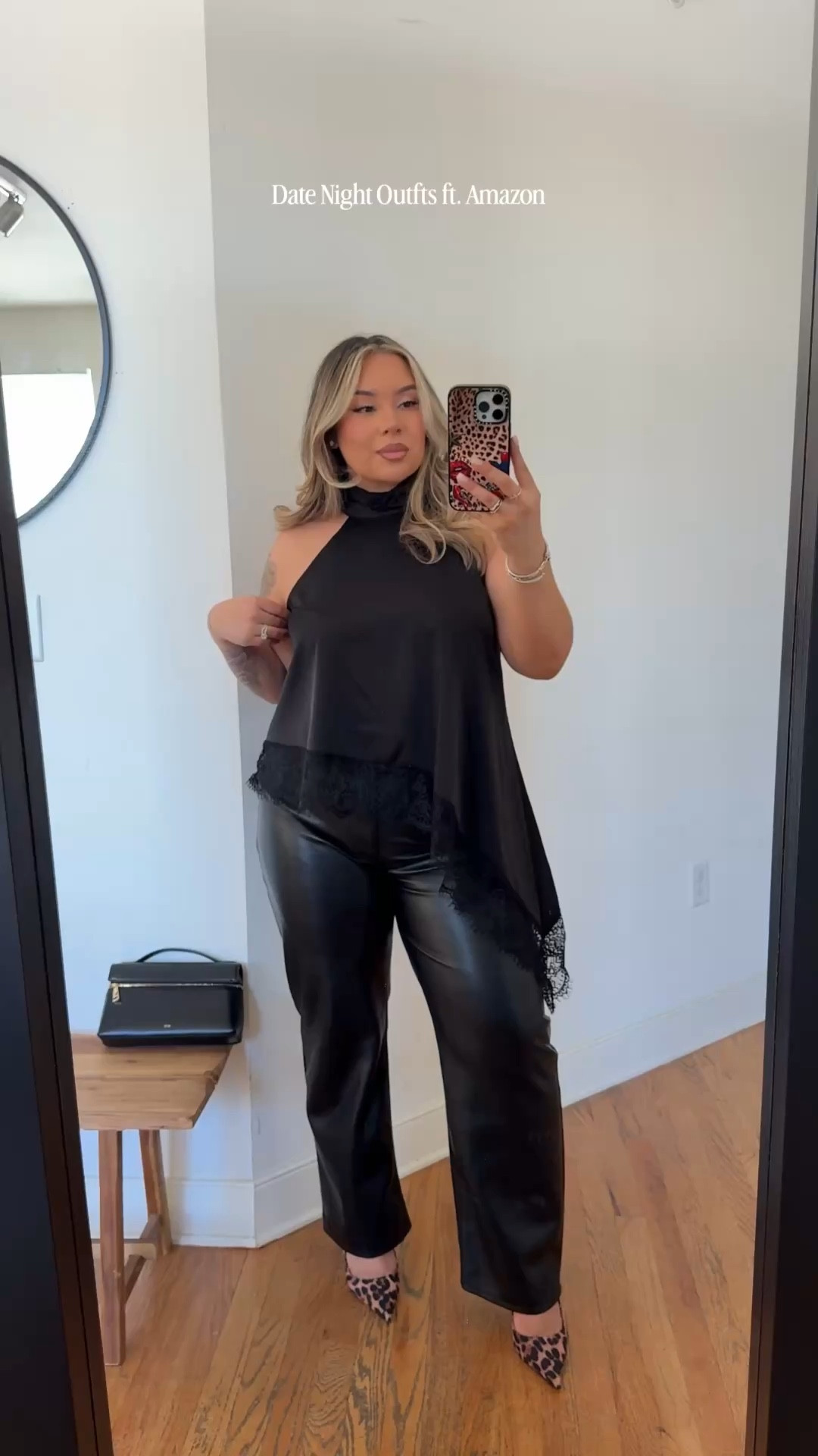 Date Night Outfits ft. Amazon Tops🖤 
Tops: size L 
Faux leather pants: Black -31 curve (has stretch) 
Burgundy: 12(has stretch) 

#LTKSeasonal #LTKMidsize