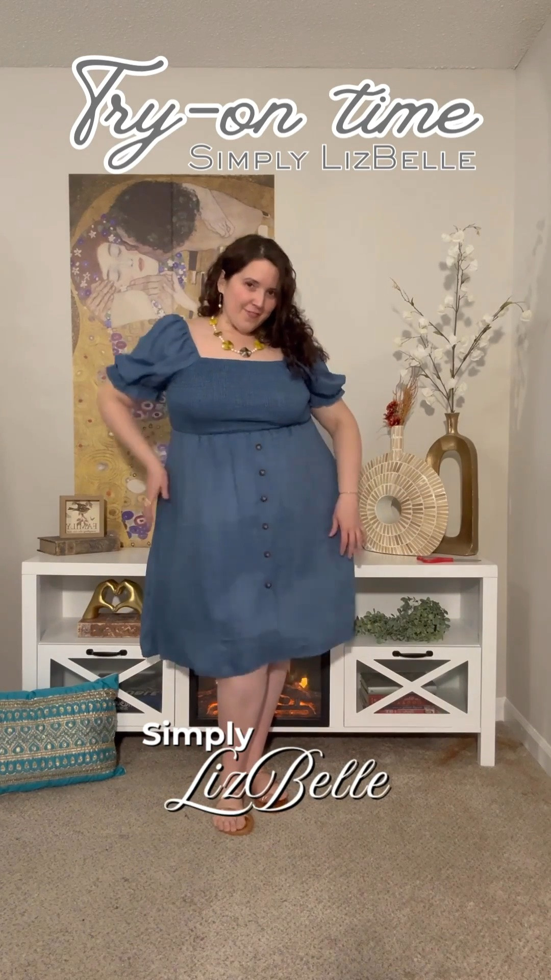 Do you love smocked-style dresses or is it just me? They feel very comfortable because they allow some extra room and flexibility which translates into more confidence. My kind of outfit!

Spring color: denim

#LTKOver40 #LTKootd #LTKPlusSize