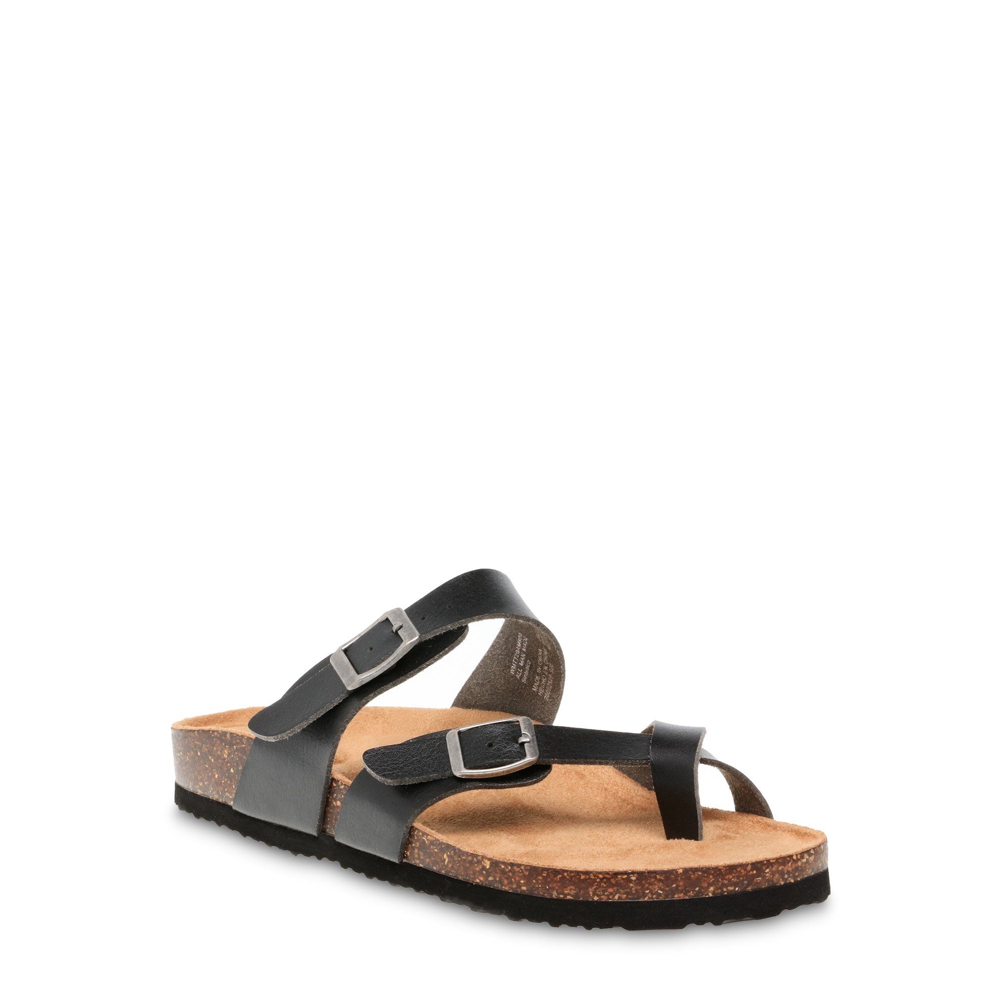 Time and Tru Women’s Toe Thong Footbed Slide Sandals, Wide Width Available | Walmart (US)