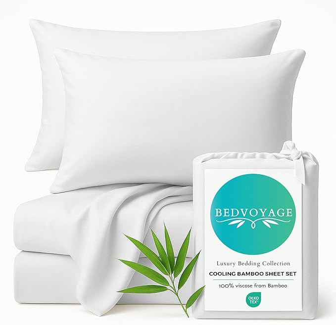BedVoyage - Viscose from Bamboo King Size Sheets Set - Luxury King Sheet Set - Cooling Bed Sheets... | Amazon (US)