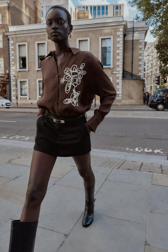TEXTURED FLORAL SHIRT | Zara US