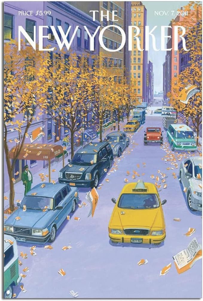 XINXIN Vintage Travel Poster The New Yorker Canvas Art Poster and Wall Art Picture HD Print Moder... | Amazon (US)