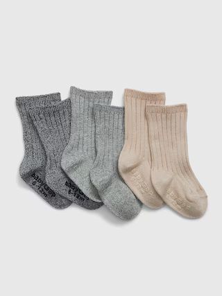 Baby First Favorites Cotton Marled Rib Crew Socks (3-Pack) | Gap (US)