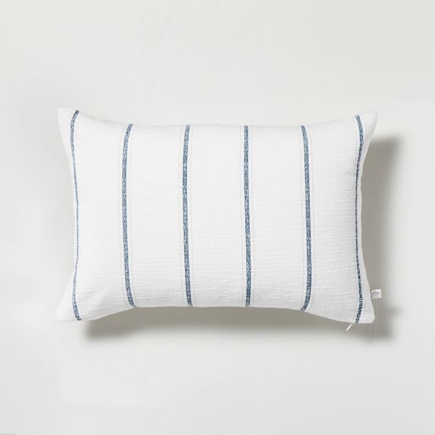 14&#34; x 20&#34; Vertical Stripe Throw Pillow Blue/White - Hearth &#38; Hand&#8482; with Magnoli... | Target