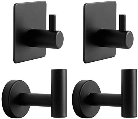 Siyzda 4 Pack Towel Hook Set, SUS 304 Stainless Steel Heavy Duty Bath Robe Hook for Bathroom Kitchen | Amazon (US)