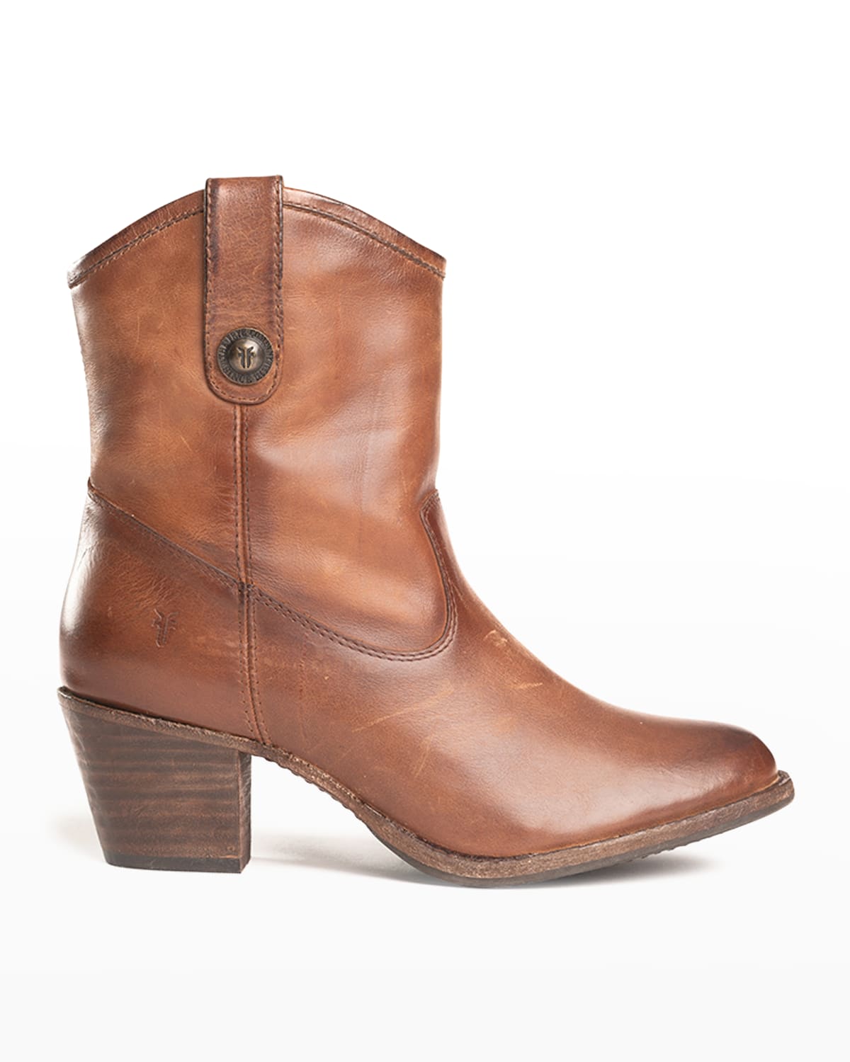 Jackie Leather Button Short Western Booties | Neiman Marcus