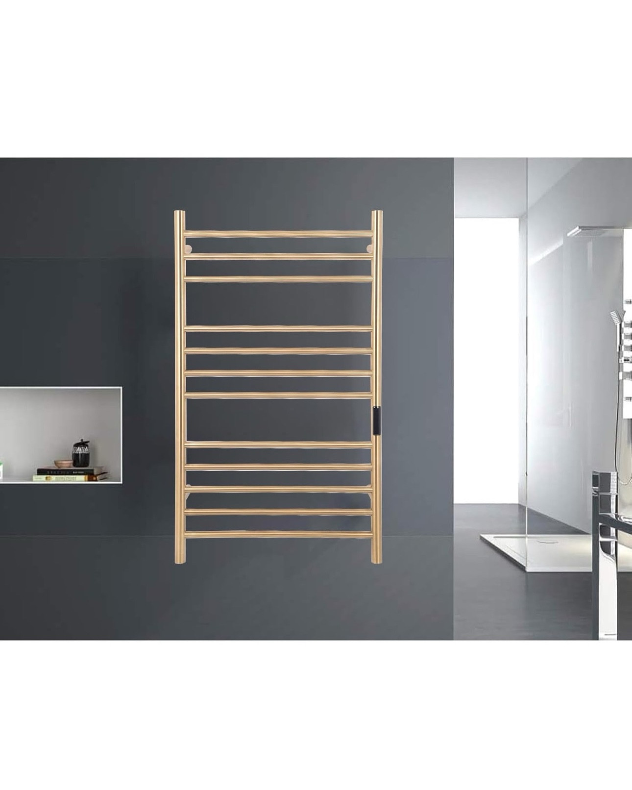 12 Bars Towel Warmer Rack, 23" Electric Wall Mounted Heated Towel Rack with Timer and Temperature Control, Towel Heater Hard Wired/Plug-in Hot Towel Rails for Bathroom, Brushed Gold

#LTKHome
