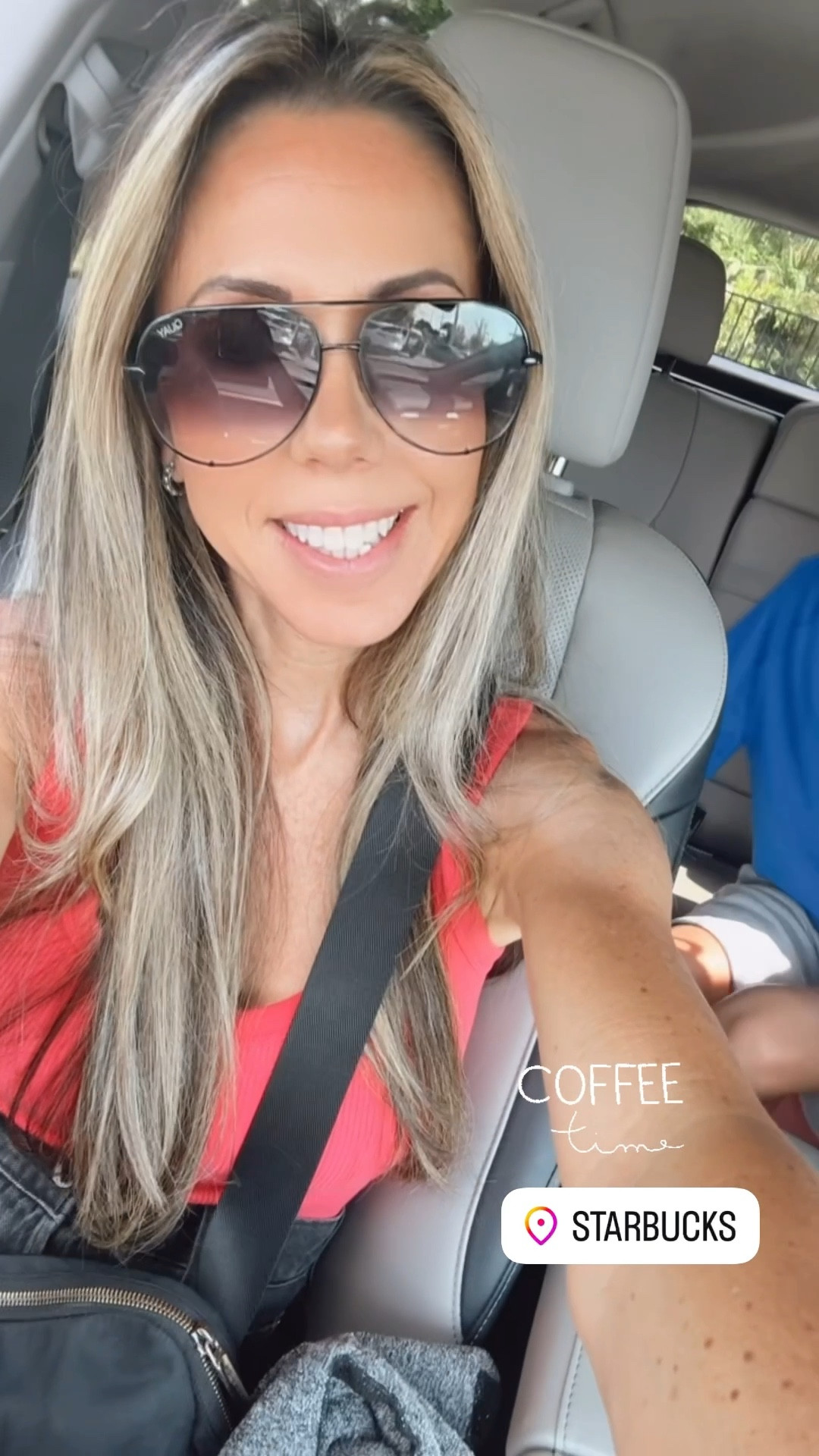Starbucks coffee run is a must when you have twins! #caffeineplease #quay #sunnies #levi’s