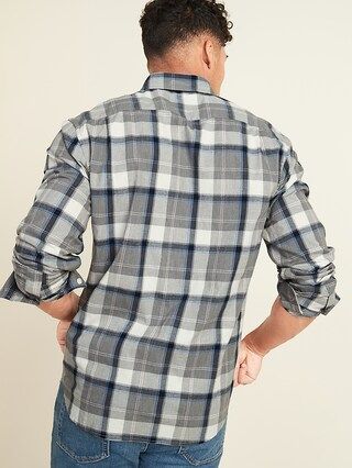 Regular-Fit Everyday Plaid Long-Sleeve Shirt for Men | Old Navy (US)