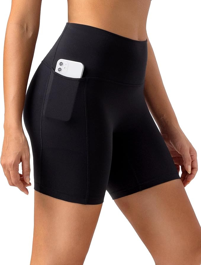Colorfulkoala Dreamlux No Front Seam High Waist Biker Shorts with Pockets for Women 6" Inseam Tum... | Amazon (US)
