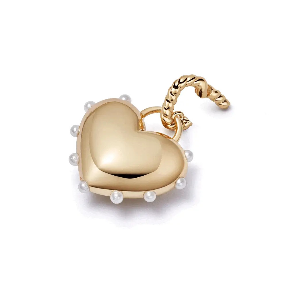 Shrimps Chubby Heart Charm 18ct Gold Plate | Daisy London Jewellery