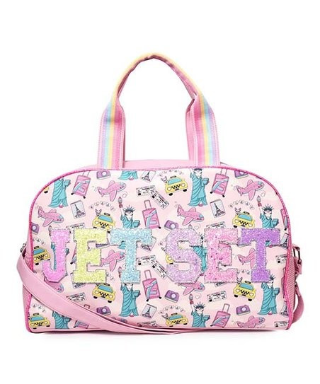Pink 'Jet Set' Miss Gwen Sequin Duffel Bag | Zulily