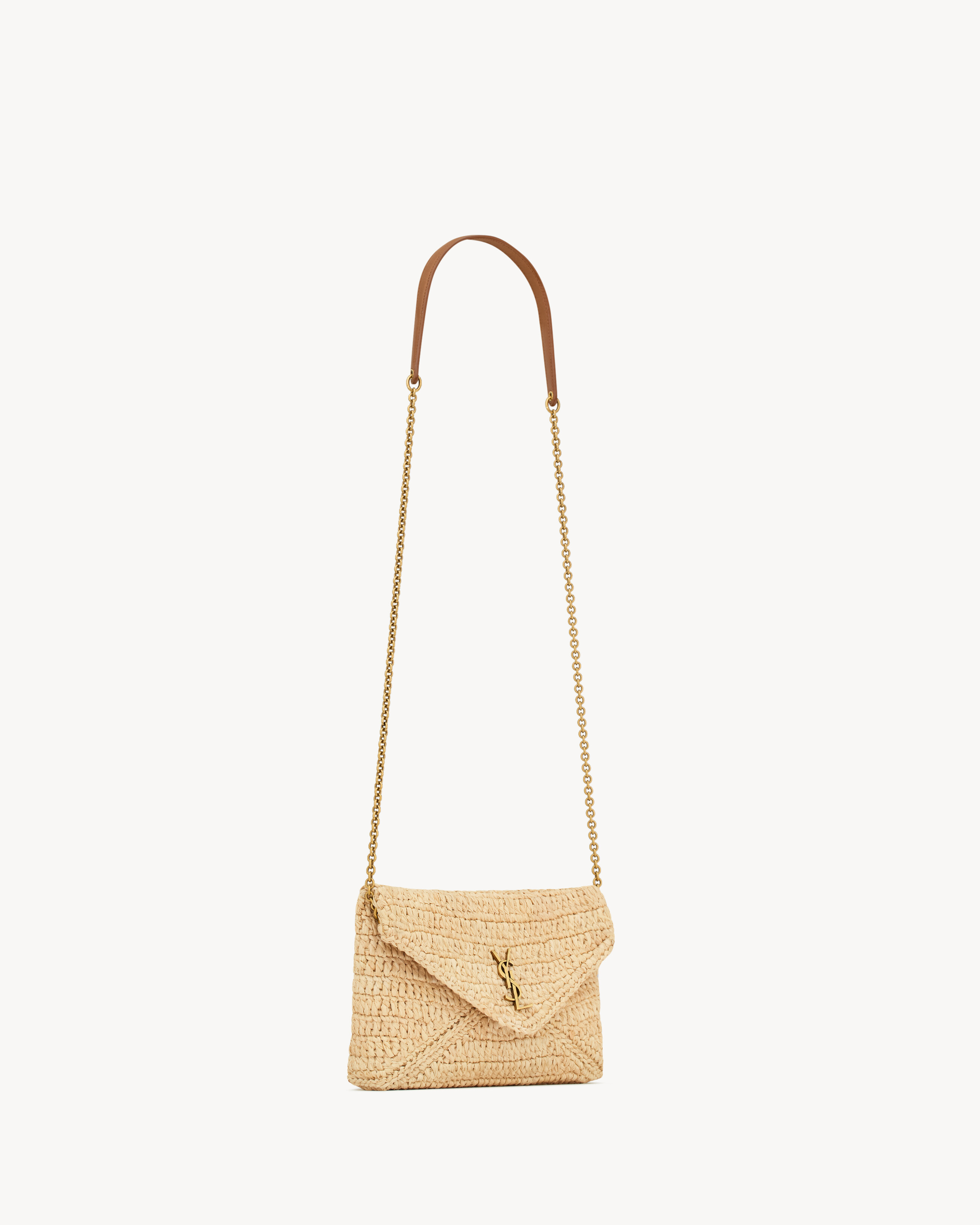 CASSANDRE small chain pouch in raffia | Saint Laurent Inc. (Global)