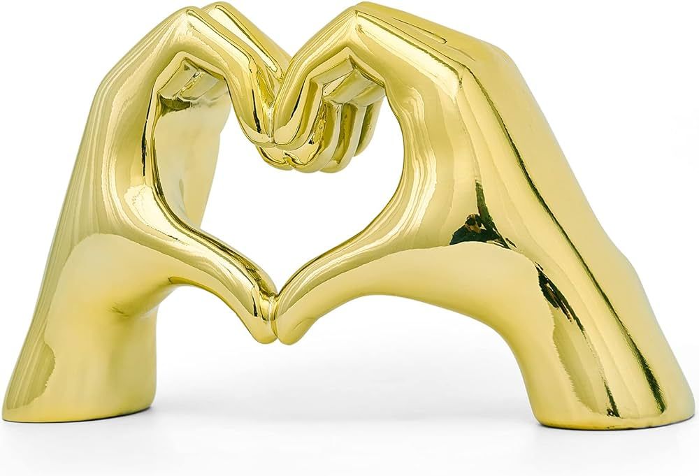 FJS Gold Decor Love Finger Gesture Statue, Modern Art Sculpture Home Decorations for Living Room ... | Amazon (US)