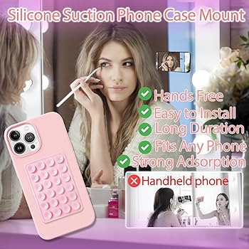 2PCS Silicone Suction Phone Case Mount,Non Slip Suction Cup Phone Mount,Hands-Free Phone Accessor... | Amazon (US)